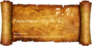 Passinger Virág névjegykártya
